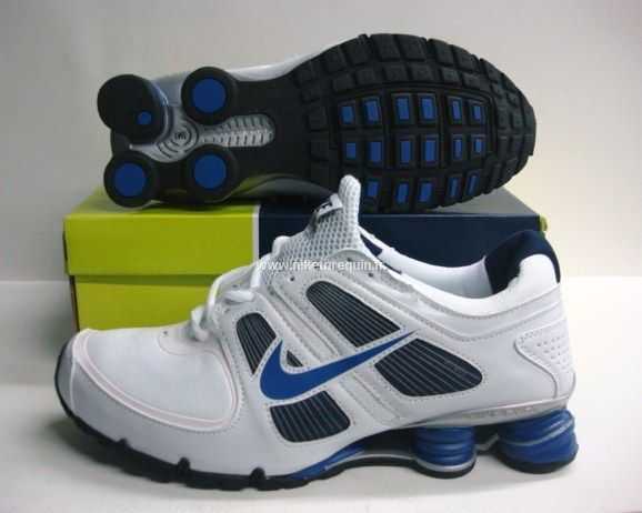 Blanc Et Bleu Marine Nike Shox R6